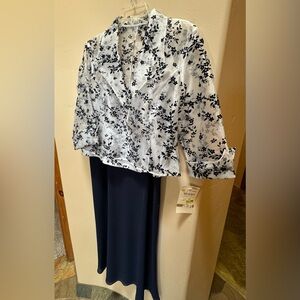 Vintage R and M 12P navy and white dress with jacket